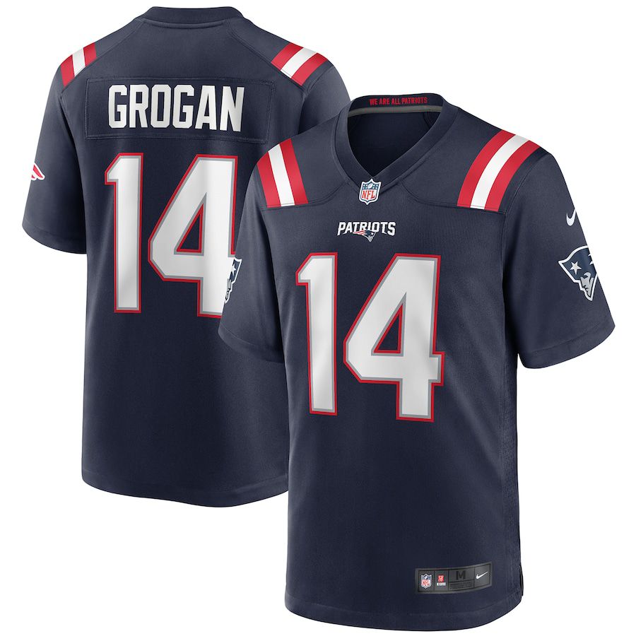 Cheap Men New England Patriots 14 Steve Grogan Nike Navy Game Retired Player NFL Jersey